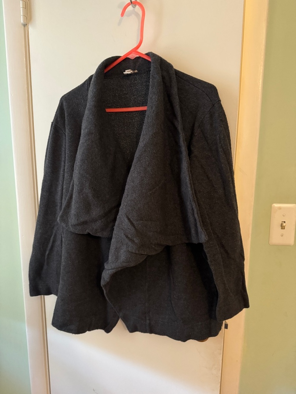 J. Crew Black Draped Open-Front Cardigan